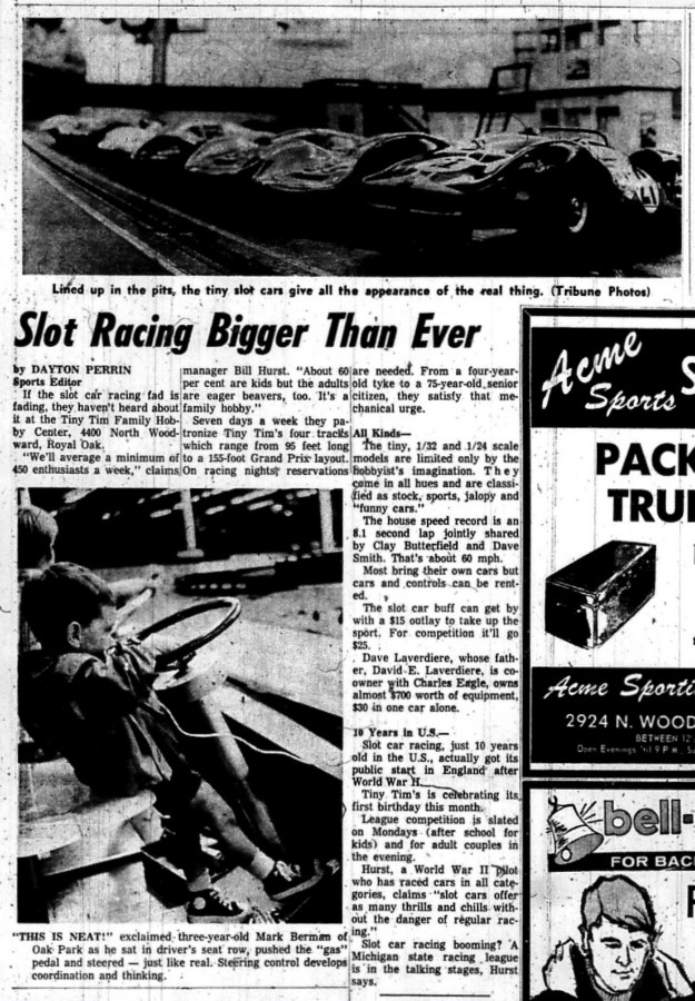 1966 Tiny Tim article from dave dobner Tiny Tim Hobby Center, Royal Oak